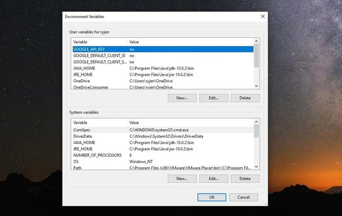 type the variable name