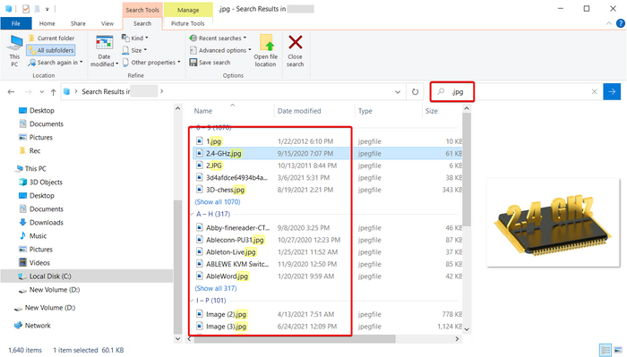 prepare a list of file extensions