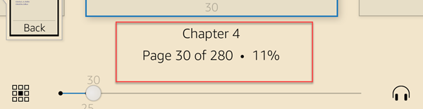 seeing the page no on kindle