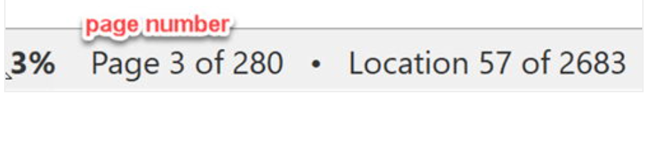 viewing the kindle page number
