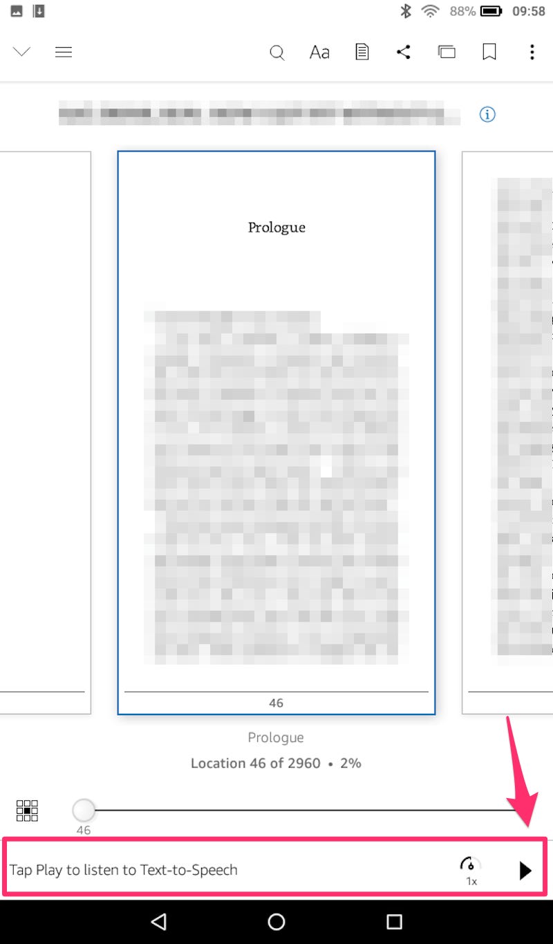 activating text to speech in kindle