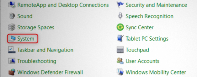 locate the system-option