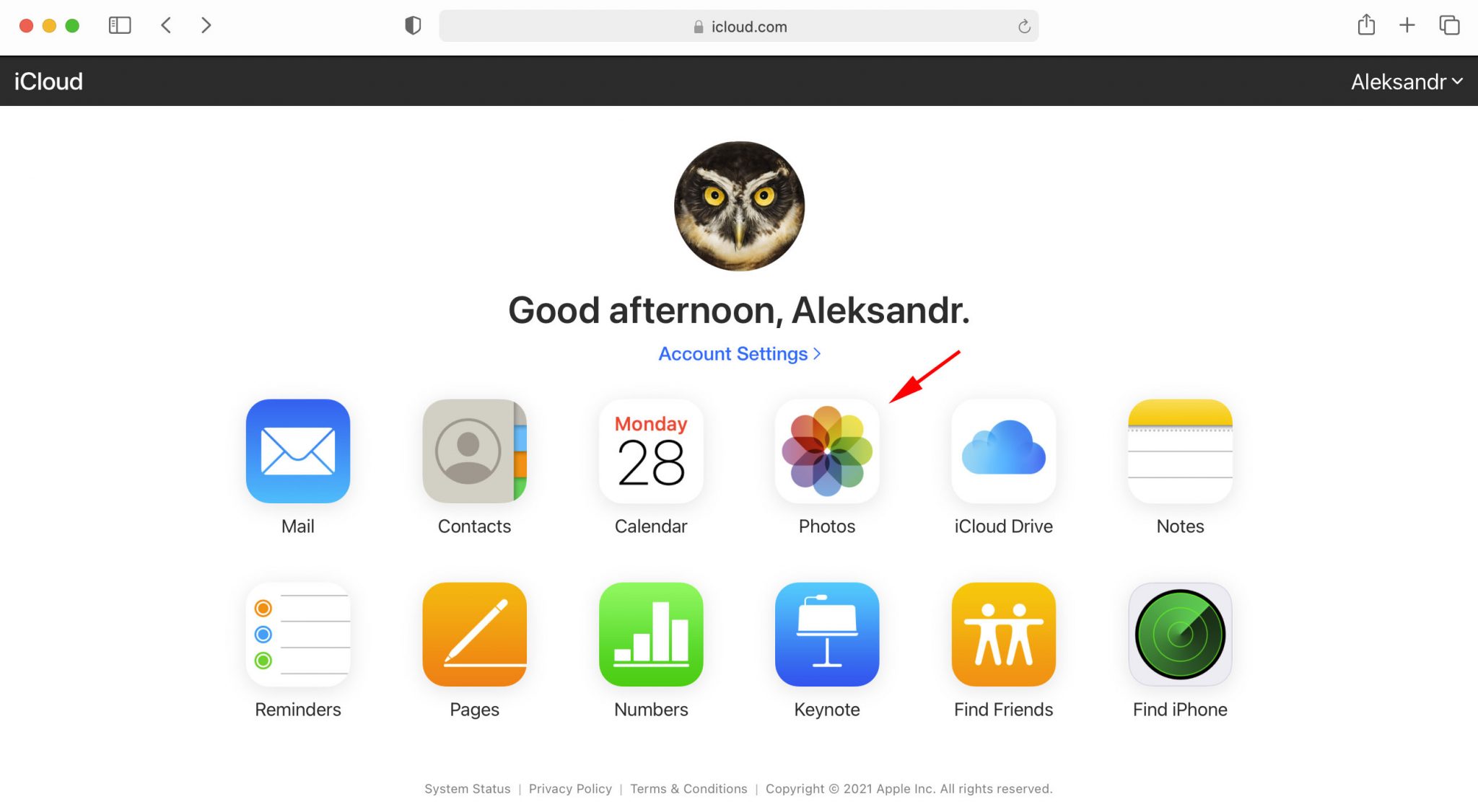 select photo in the displaying options