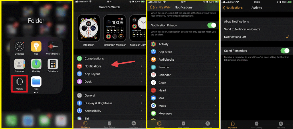 Manage notifications to fix apple watch battery draining fast