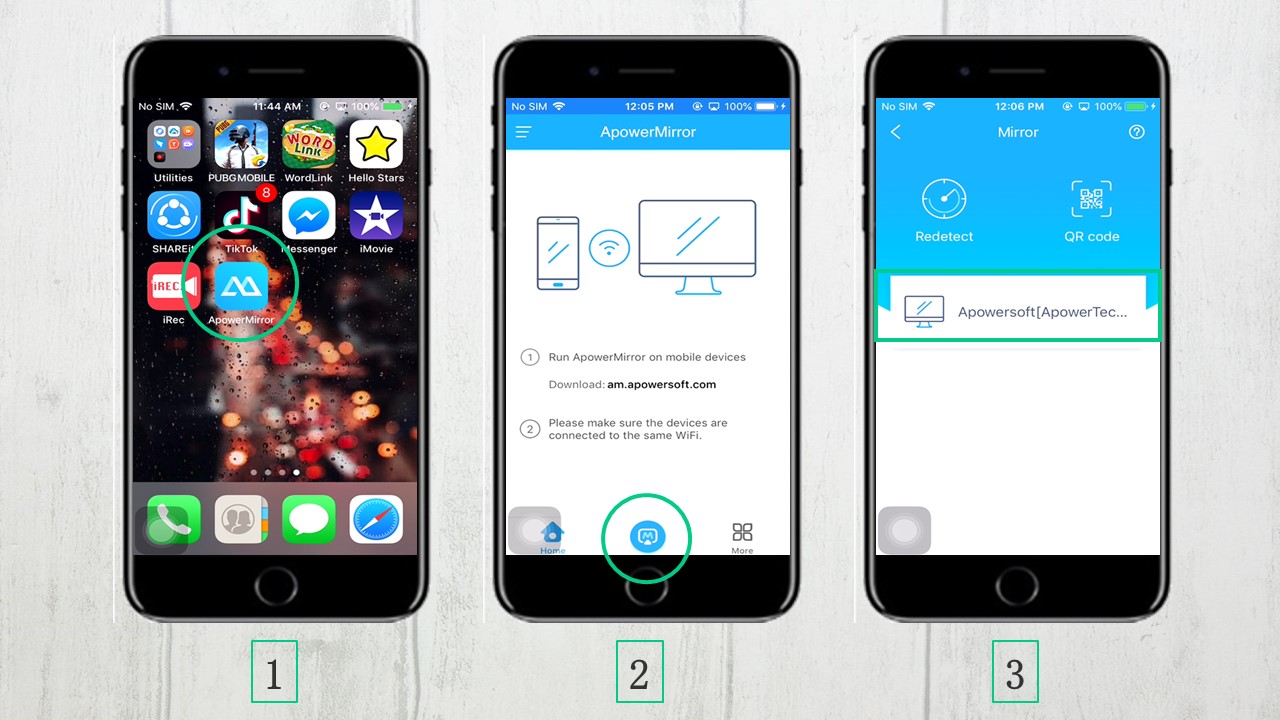 ApowerMirror application for mirroring iPhone to Vizio TV
