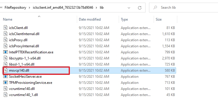 MSVCP140.dll folder