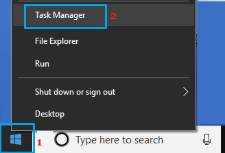 select task manager option