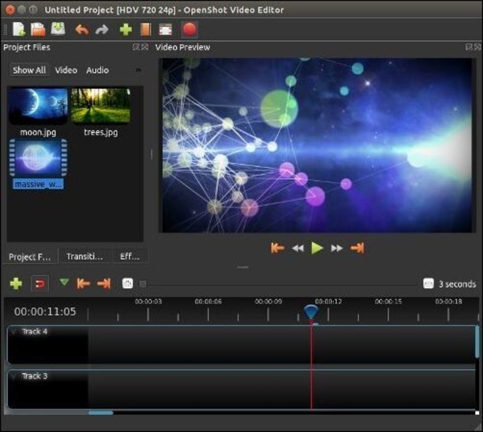 openshot main interface