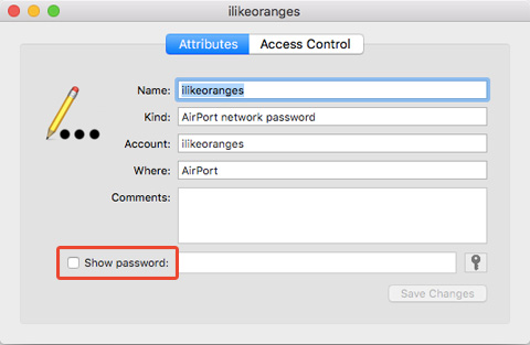 option of show password
