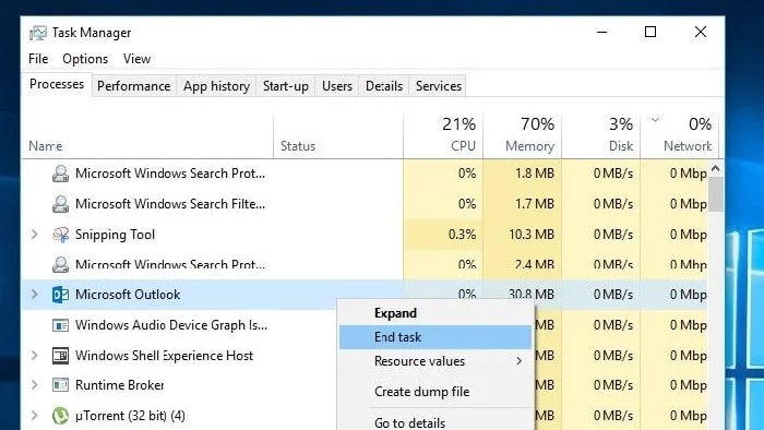 Outlook Not Responding Issue Solution 1 Step 2