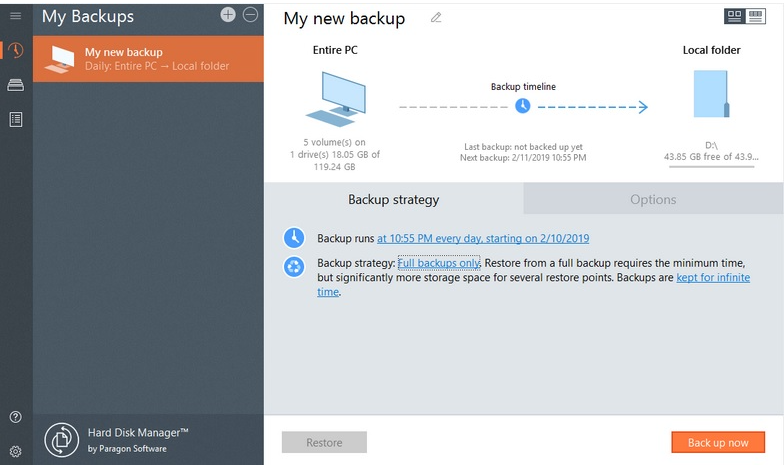 data backup feature