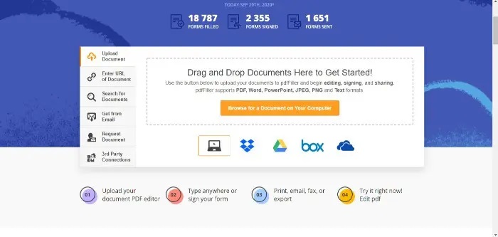 pdf filler interface