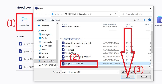 pdfelement open file