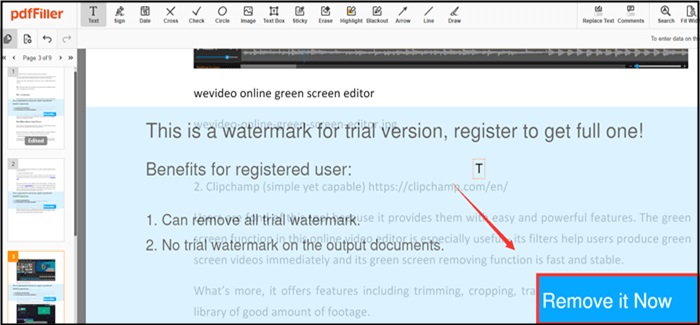 pdffiller remove watermark