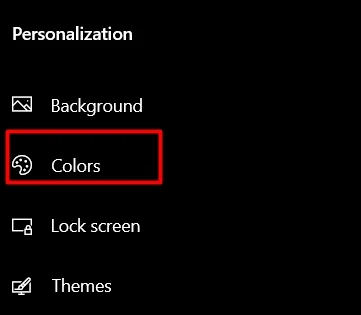 tap on the colors option