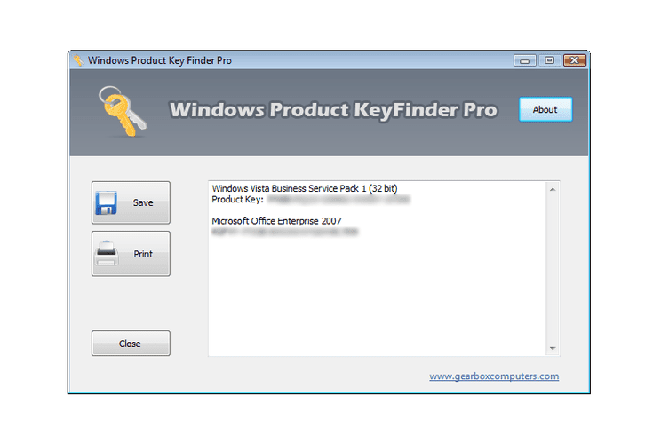 windows product key finder pro interface