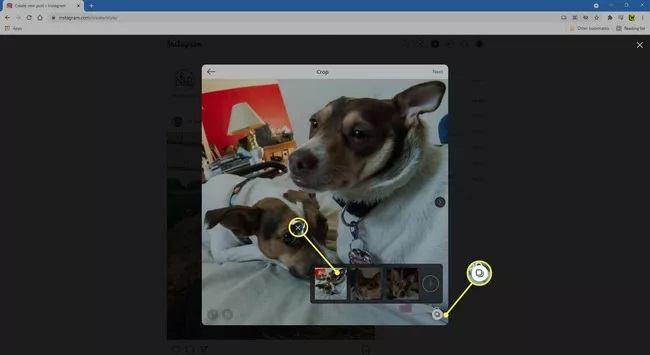 instagram web add more photos