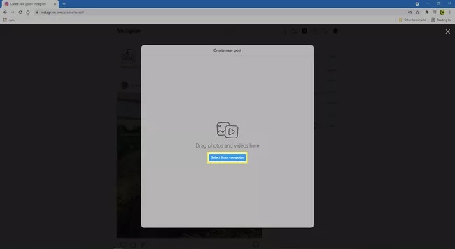 instagram web drag and drop pictures