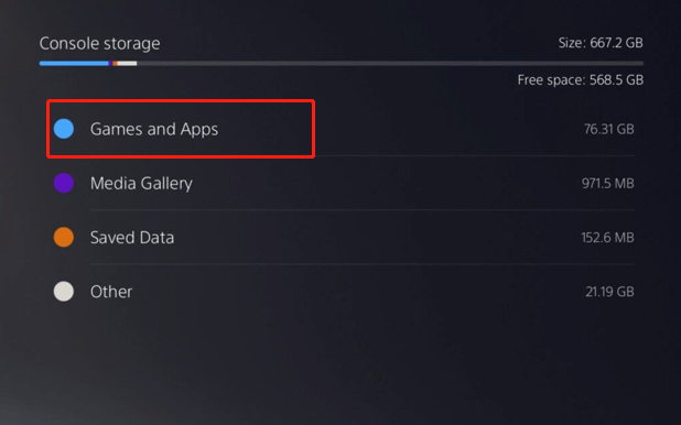 tap on the games and apps option