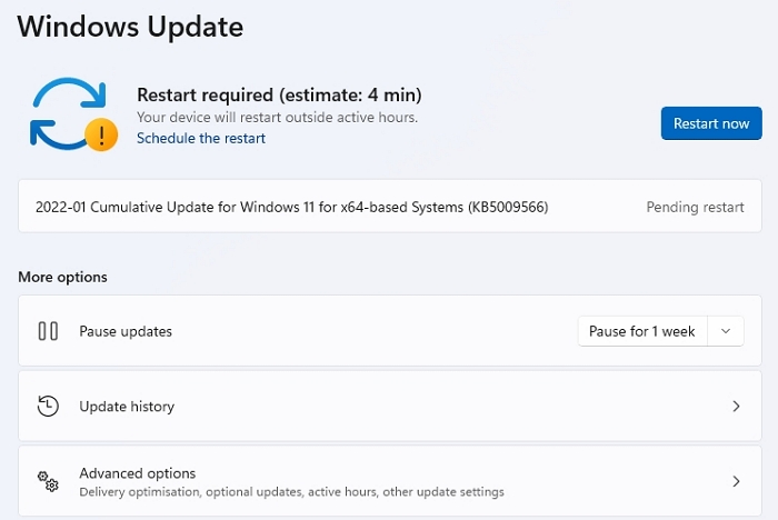 Pause Windows Update for One Week
