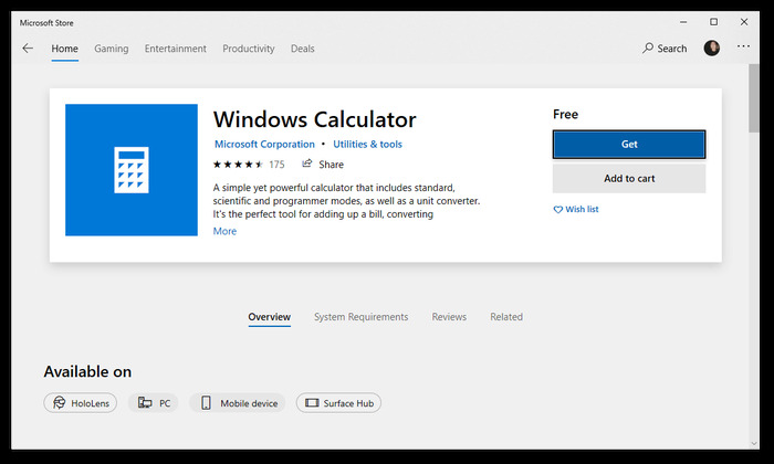 re-install windows 10 calculator