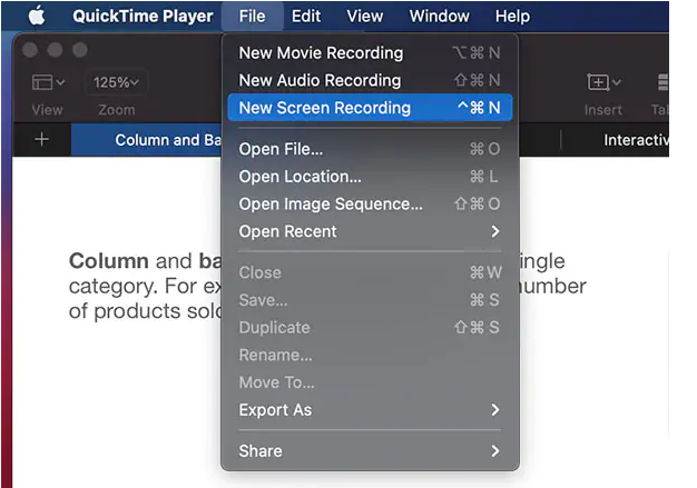 open new screen recording