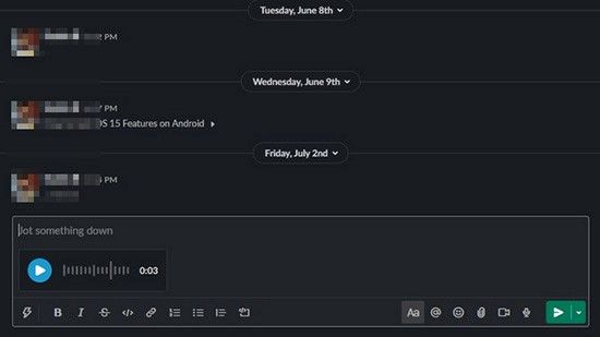 Record slack audio calls on pc to record slack calls via in-built function step 4