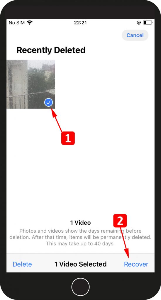 recover recently deleted videos