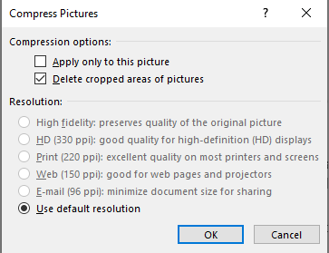 use the default resolution
