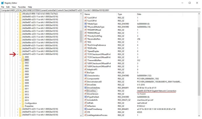Mac Address Changer method using Registry Editor Step 3