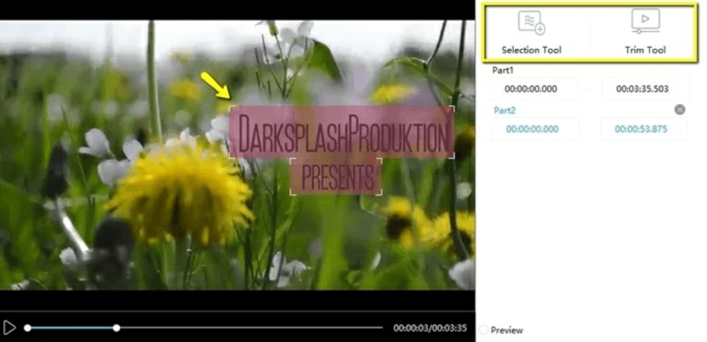tools to select and Trim