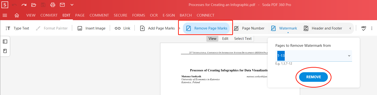 Remove Watermark from PDF on Soda PDF step 5