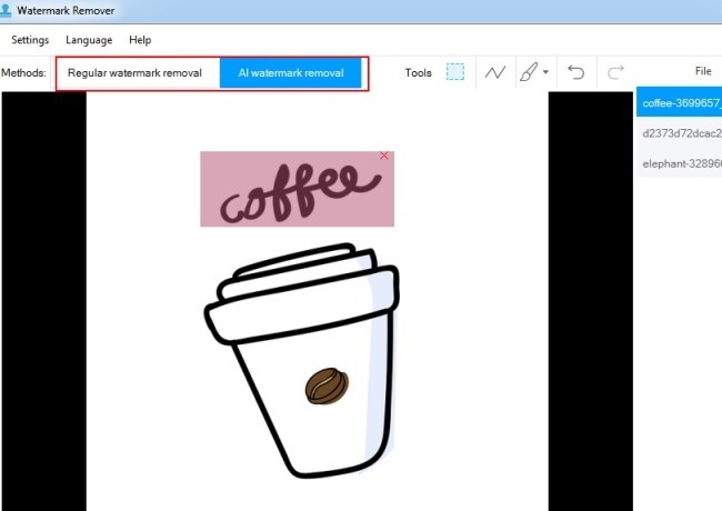 Removing watermarks from photos using Apowersoft step 2