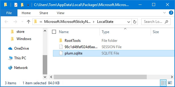 Restore Sticky Notes from Backup Copy