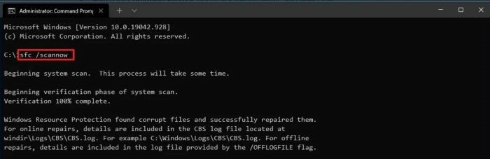 restore the Windows 10 system files