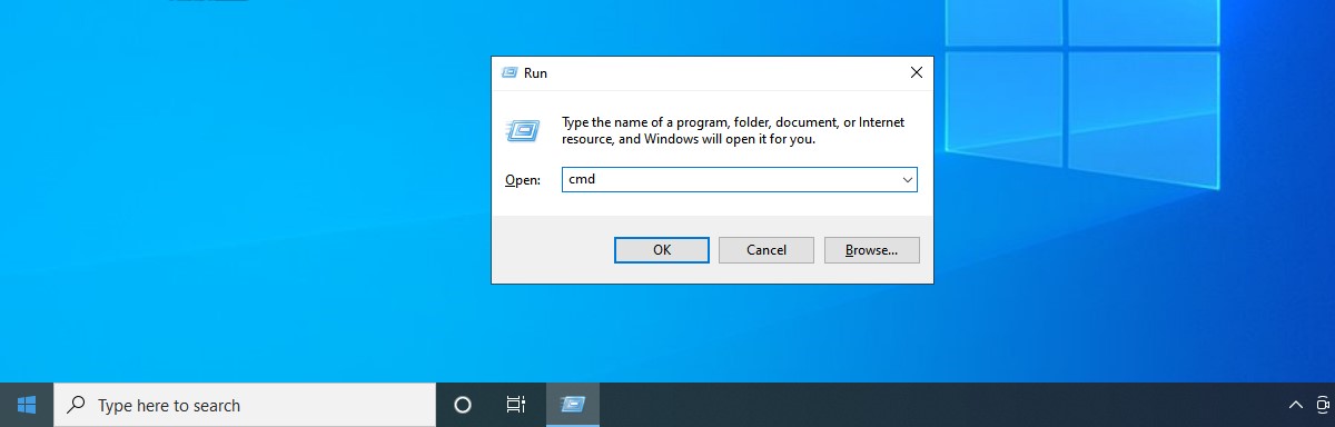 run dialog box cmd