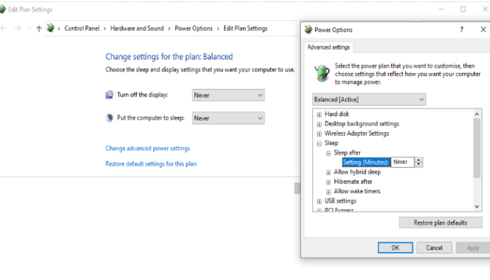 Change Plan Settings
