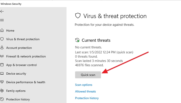 Scan Windows for Virus