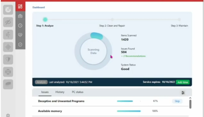 Scanning Data Completed