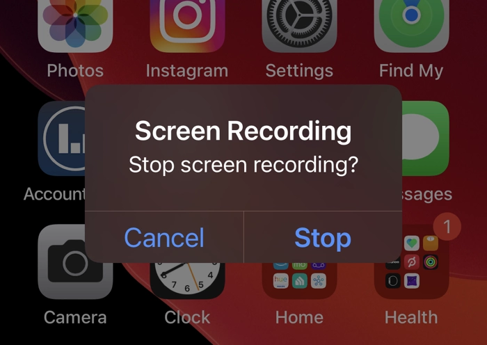 screen record instagram story on iOS 