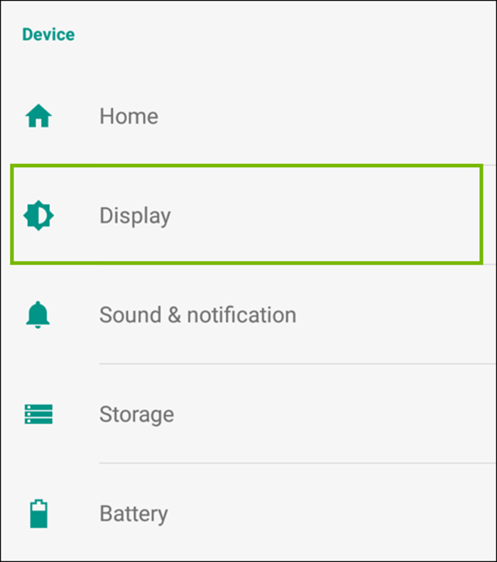 select display option