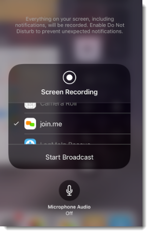 select joinme screen recording