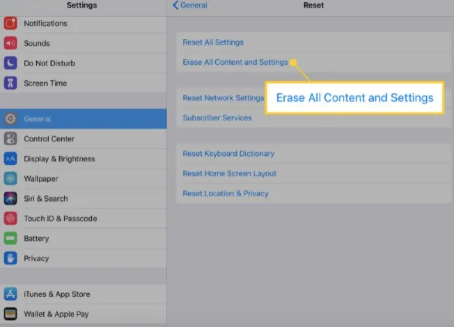 How to factory reset your iPad via Settings.