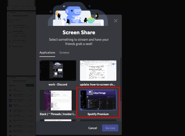How to Share Screen on Discord PC Voice Channel Step 2