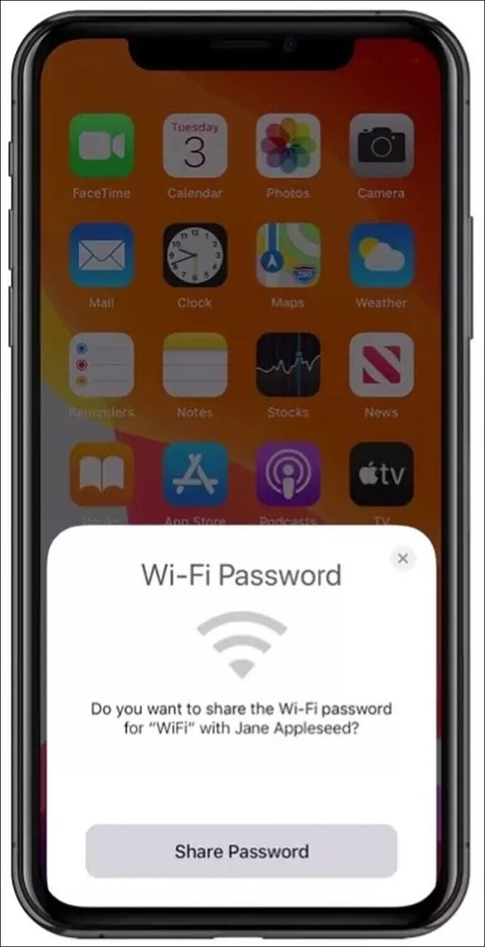 share your wifi password