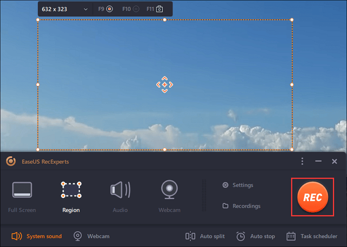 start recording screen with audio