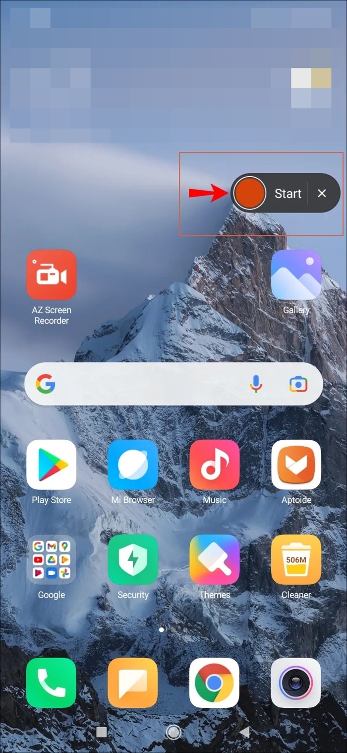 press on start button