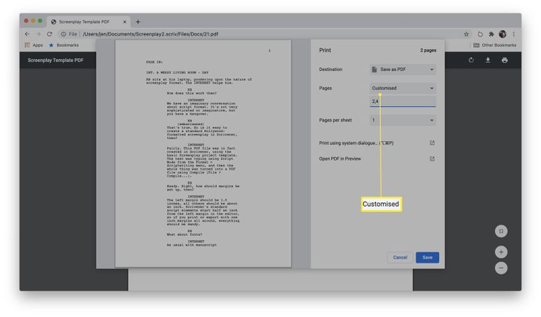 remove pages from pdf using google chrome