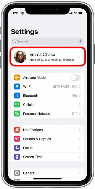 click on your apple id