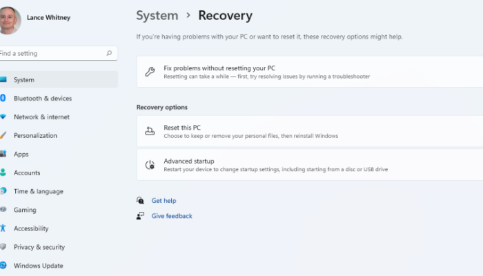 Perform System Image Recovery